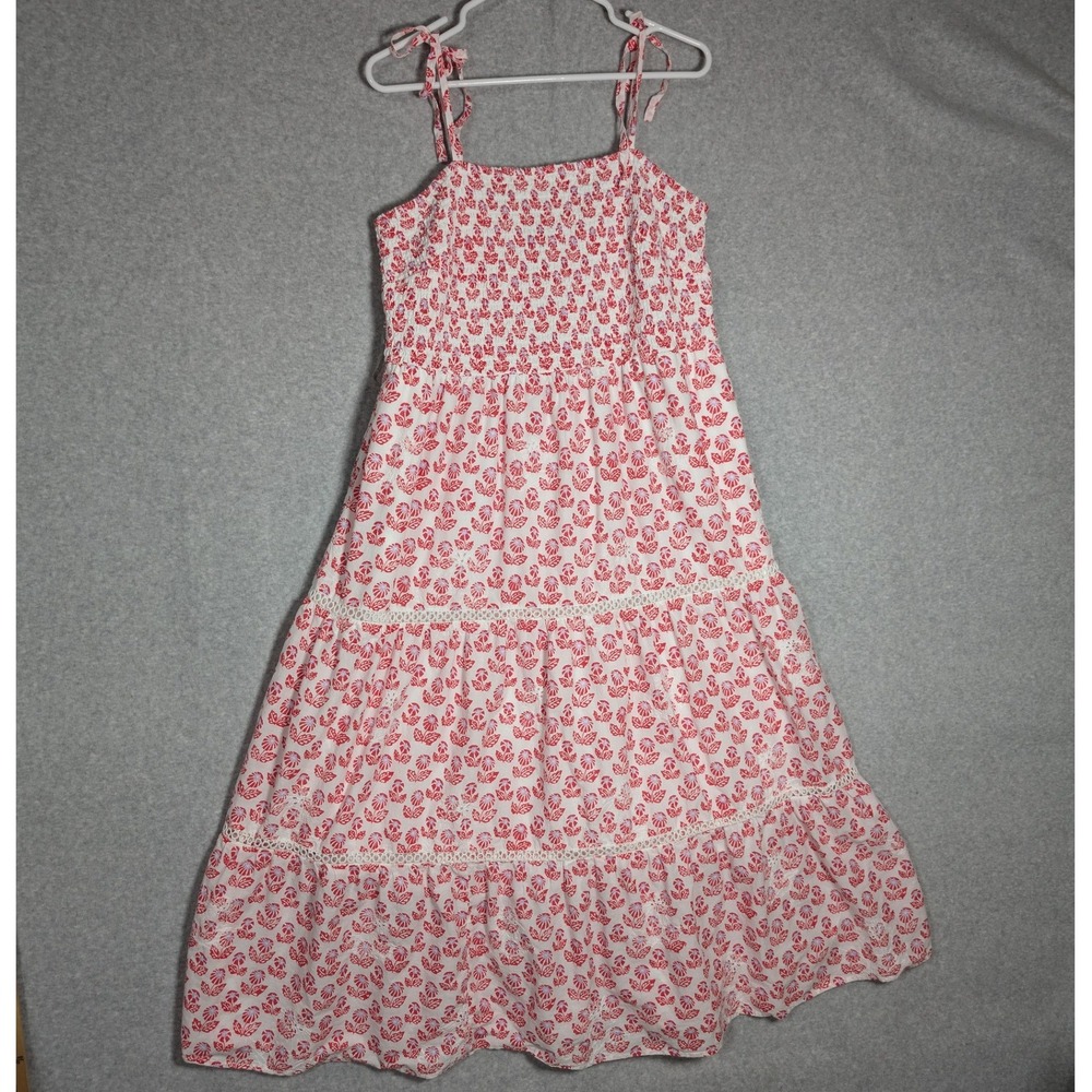 Roller‎ Rabbit Smocked Maxi Dress XXL Tiered Cotton Floral Cottagecore Eyelet